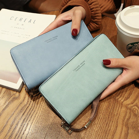 Female Wallet PU Leather Long Purse Black/pink/blue/green/gray Famous Brand Designer Wallet Women 2019 Quality Female Purse