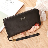 Female Wallet PU Leather Long Purse Black/pink/blue/green/gray Famous Brand Designer Wallet Women 2019 Quality Female Purse