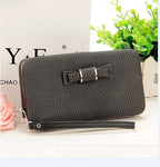 Purse bow women's wallet female famous brand card holders cellphone pocket PU leather women money bag clutch women wallet 505