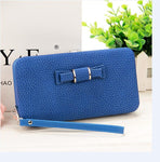 Purse bow women's wallet female famous brand card holders cellphone pocket PU leather women money bag clutch women wallet 505