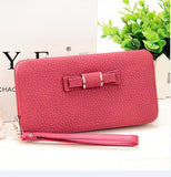 Purse bow women's wallet female famous brand card holders cellphone pocket PU leather women money bag clutch women wallet 505