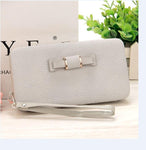 Purse bow women's wallet female famous brand card holders cellphone pocket PU leather women money bag clutch women wallet 505