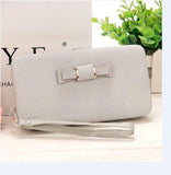 Purse bow women's wallet female famous brand card holders cellphone pocket PU leather women money bag clutch women wallet 505