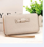 Purse bow women's wallet female famous brand card holders cellphone pocket PU leather women money bag clutch women wallet 505