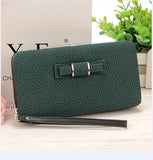 Purse bow women's wallet female famous brand card holders cellphone pocket PU leather women money bag clutch women wallet 505