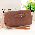 Purse bow women's wallet female famous brand card holders cellphone pocket PU leather women money bag clutch women wallet 505