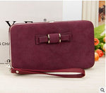 Purse bow women's wallet female famous brand card holders cellphone pocket PU leather women money bag clutch women wallet 505