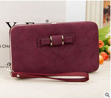 Purse bow women's wallet female famous brand card holders cellphone pocket PU leather women money bag clutch women wallet 505