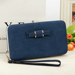 Purse bow women's wallet female famous brand card holders cellphone pocket PU leather women money bag clutch women wallet 505