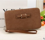 Purse bow women's wallet female famous brand card holders cellphone pocket PU leather women money bag clutch women wallet 505