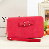 Purse bow women's wallet female famous brand card holders cellphone pocket PU leather women money bag clutch women wallet 505