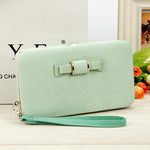 Purse bow women's wallet female famous brand card holders cellphone pocket PU leather women money bag clutch women wallet 505