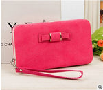 Purse bow women's wallet female famous brand card holders cellphone pocket PU leather women money bag clutch women wallet 505