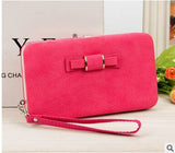 Purse bow women's wallet female famous brand card holders cellphone pocket PU leather women money bag clutch women wallet 505