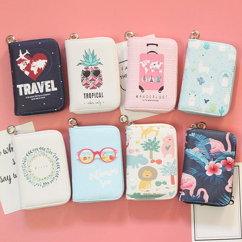 2019 New Women's Fashion Prints Short Wallets Coin Purse Large Capacity Clutch Phone Bag PU Leather Ladies Card Holder Wallets