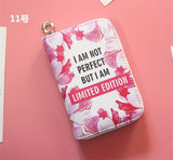 2019 New Women's Fashion Prints Short Wallets Coin Purse Large Capacity Clutch Phone Bag PU Leather Ladies Card Holder Wallets