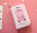 2019 New Women's Fashion Prints Short Wallets Coin Purse Large Capacity Clutch Phone Bag PU Leather Ladies Card Holder Wallets