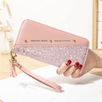 Luxury Women Long Wallet Patchwork Sequined Clutch Glitter Pu Leather Ladies Phone Bag Card Holder Coin Purse Female Wallets