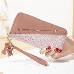 Luxury Women Long Wallet Patchwork Sequined Clutch Glitter Pu Leather Ladies Phone Bag Card Holder Coin Purse Female Wallets
