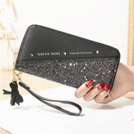 Luxury Women Long Wallet Patchwork Sequined Clutch Glitter Pu Leather Ladies Phone Bag Card Holder Coin Purse Female Wallets