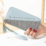 Luxury Women Long Wallet Patchwork Sequined Clutch Glitter Pu Leather Ladies Phone Bag Card Holder Coin Purse Female Wallets