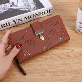 Women's Long Leaf Wallet and Purse Cute Buckle Coin Purse Multifunctional Wallet Designer Wallets Famous Brand Louis Wallet