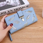 Women's Long Leaf Wallet and Purse Cute Buckle Coin Purse Multifunctional Wallet Designer Wallets Famous Brand Louis Wallet