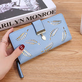 Women's Long Leaf Wallet and Purse Cute Buckle Coin Purse Multifunctional Wallet Designer Wallets Famous Brand Louis Wallet