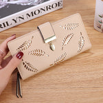 Women's Long Leaf Wallet and Purse Cute Buckle Coin Purse Multifunctional Wallet Designer Wallets Famous Brand Louis Wallet