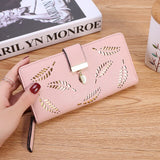 Women's Long Leaf Wallet and Purse Cute Buckle Coin Purse Multifunctional Wallet Designer Wallets Famous Brand Louis Wallet