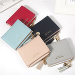 2020 Fashion Women's Wallets Tassel Short Wallet For Woman Zipper Mini Coin Purse Ladies Small Wallet Female Leather Card Holder