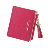 2020 Fashion Women's Wallets Tassel Short Wallet For Woman Zipper Mini Coin Purse Ladies Small Wallet Female Leather Card Holder
