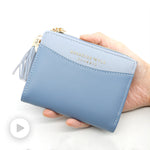 2020 Tassel Leather Small Wallet Women Luxury Famous Brand Mini Women Wallets Purses Female Short Coin Purse Credit Card Holder