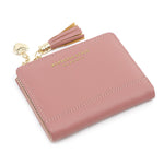 2020 Tassel Leather Small Wallet Women Luxury Famous Brand Mini Women Wallets Purses Female Short Coin Purse Credit Card Holder