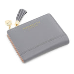 2020 Tassel Leather Small Wallet Women Luxury Famous Brand Mini Women Wallets Purses Female Short Coin Purse Credit Card Holder