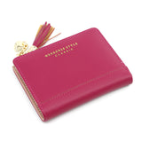 2020 Tassel Leather Small Wallet Women Luxury Famous Brand Mini Women Wallets Purses Female Short Coin Purse Credit Card Holder
