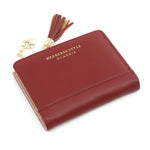 2020 Tassel Leather Small Wallet Women Luxury Famous Brand Mini Women Wallets Purses Female Short Coin Purse Credit Card Holder