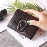 Vintga Crocodile Pattern Magnet Buckle Wallets Purses Ladies Money Coin Pocket Card Holder Female Wallets Clutch Bag