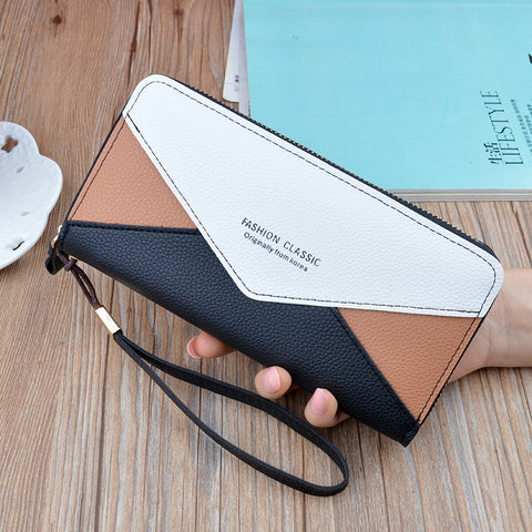 2020 Women Leather Wallet Purse Long Clutch Card Holder Ladies Letter Casual Zipper Coin Pocket Color Female Money Bag Wallets