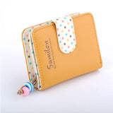 Candy Colors Women Short Wallets Polka Dots Leather Zipper Small Wallet Purse Cards Holder For Girls Women Laddies carteira