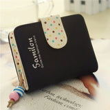 Candy Colors Women Short Wallets Polka Dots Leather Zipper Small Wallet Purse Cards Holder For Girls Women Laddies carteira