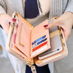 Purse bow women's wallet female famous brand card holders cellphone pocket PU leather women money bag clutch women wallet 505