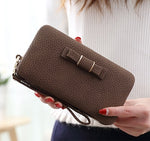 Purse bow women's wallet female famous brand card holders cellphone pocket PU leather women money bag clutch women wallet 505