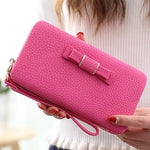 Purse bow women's wallet female famous brand card holders cellphone pocket PU leather women money bag clutch women wallet 505