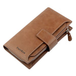 6 Color 2019 New Fashion Women Wallets Hasp Nubuck Leather Zipper Wallet Women's Long Design Purse Two Fold More Color Clutch