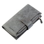 6 Color 2019 New Fashion Women Wallets Hasp Nubuck Leather Zipper Wallet Women's Long Design Purse Two Fold More Color Clutch