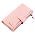6 Color 2019 New Fashion Women Wallets Hasp Nubuck Leather Zipper Wallet Women's Long Design Purse Two Fold More Color Clutch